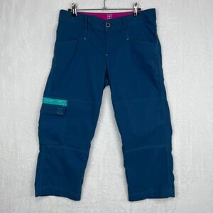 Title‎ Nine Trail Mix Capri Pants Womens Sz 6 Blue Cargo Cropped Hiking Outdoor